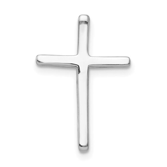 Kazi Luxury 14k White Gold 03ct Diamond Cross Chain Slide